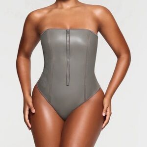 SKIMS Strapless Scuba Gunmetal One Piece